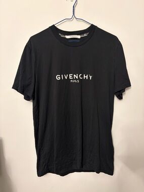 Givenchy Black T-Shirt with White Logo